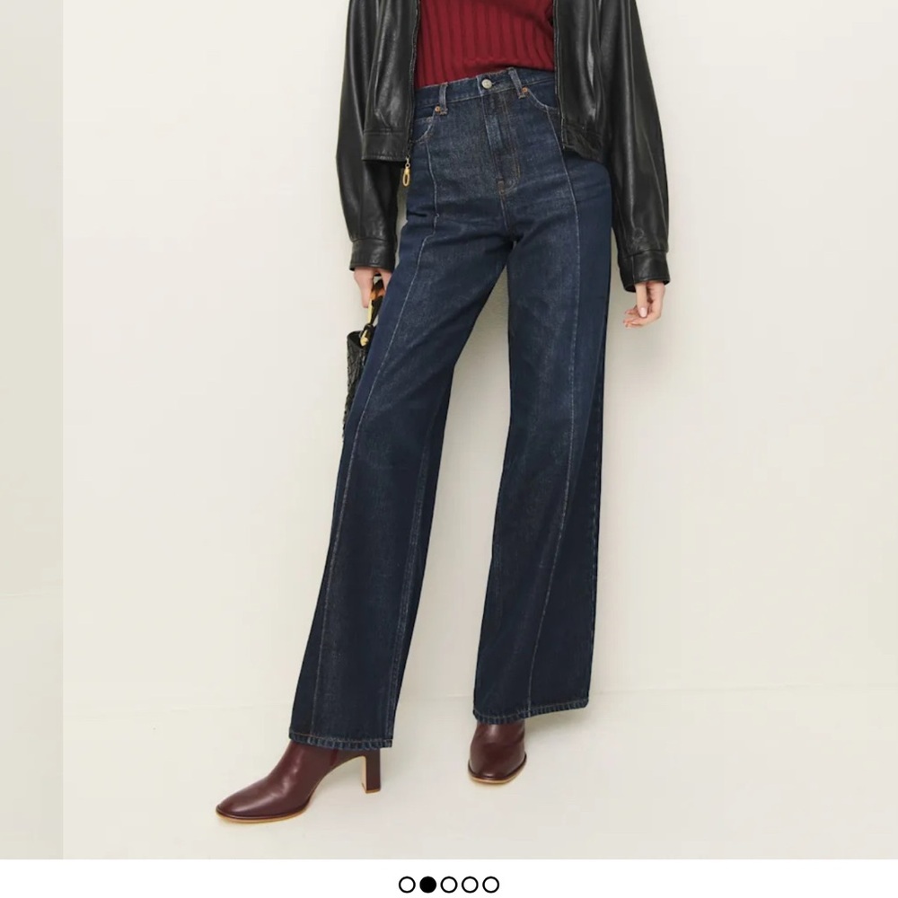 Reformation Cary High Rise Slouchy Wide Leg Jeans Blue - Size 25